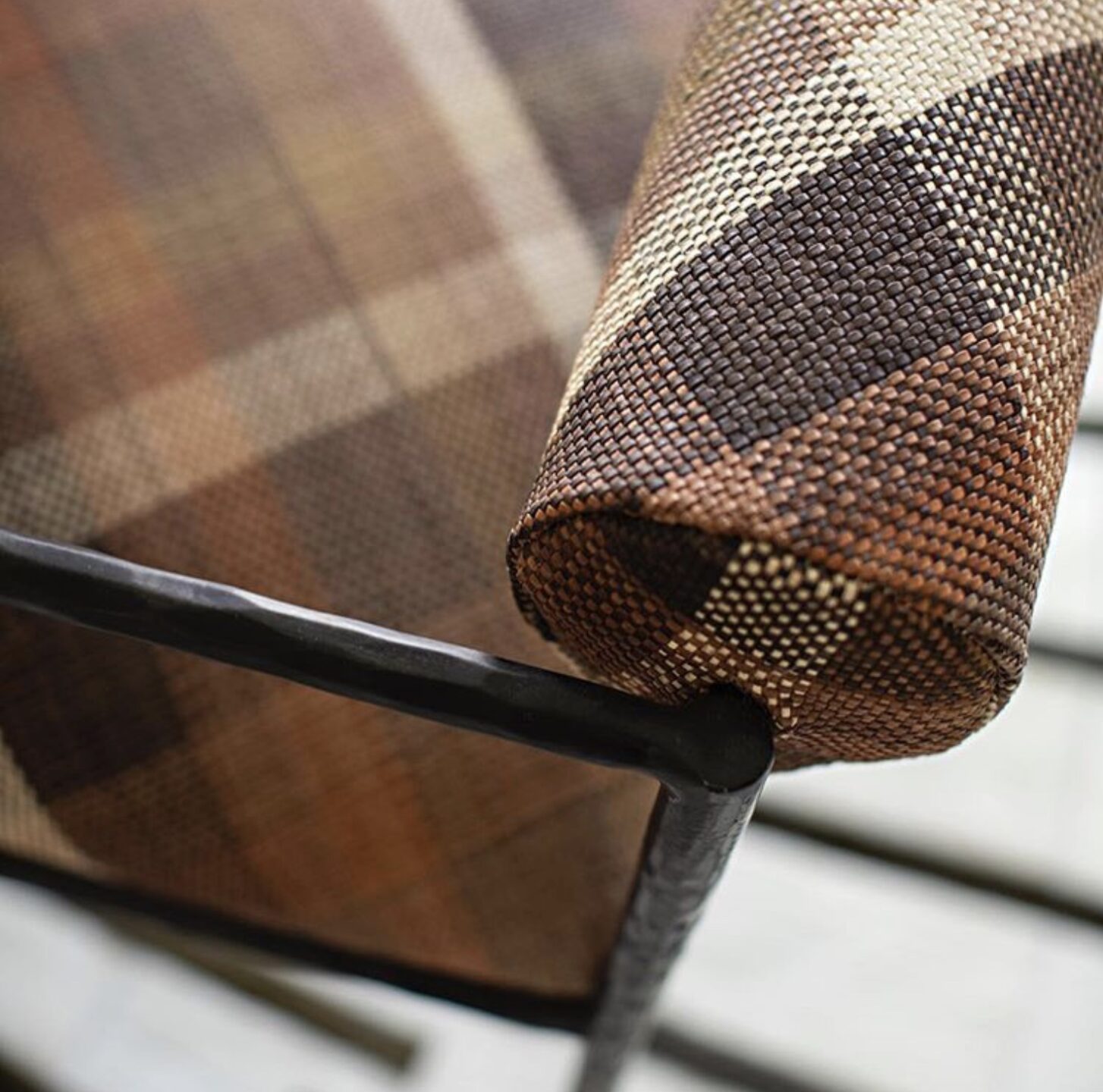 Argyle Avocado on Dining Chair Close-up